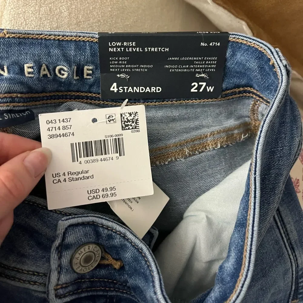 NWT AE Next Level Low-Raise Kick Bootcut Jean- size 27